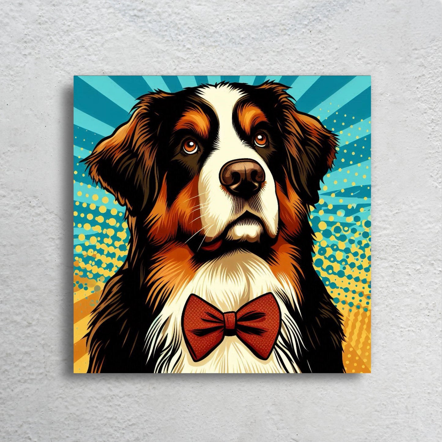 Bernese Mountain with Bow Canvas