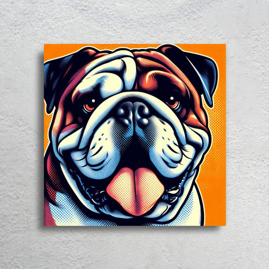 Colorful English Bulldog Canvas